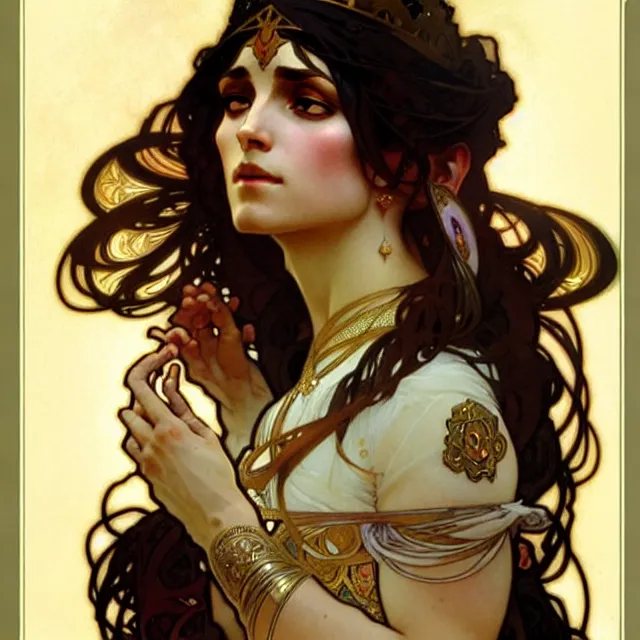 Image similar to a persian princess, art by alphonse mucha and greg rutkowski, elegant, extremely detailed