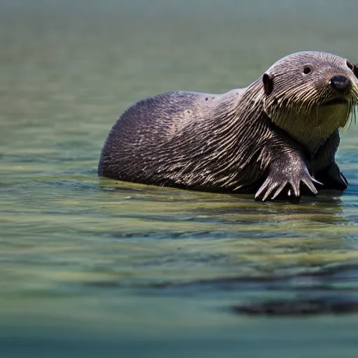 Image similar to a Sea-otter-Tardigrade-hybrid, award-winning-photograph, beautiful daylight, crystal-clear-focus, sharp-lens, amazing photography