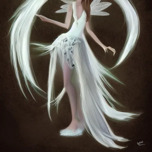 Image similar to a white fairy by marta nael, concept art