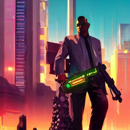 Image similar to science fiction city, cyberpunk dark fantasy art, gta 5 cover, official fanart behance hd artstation by jesper ejsing, by rhads, makoto shinkai and lois van baarle, ilya kuvshinov, ossdraws