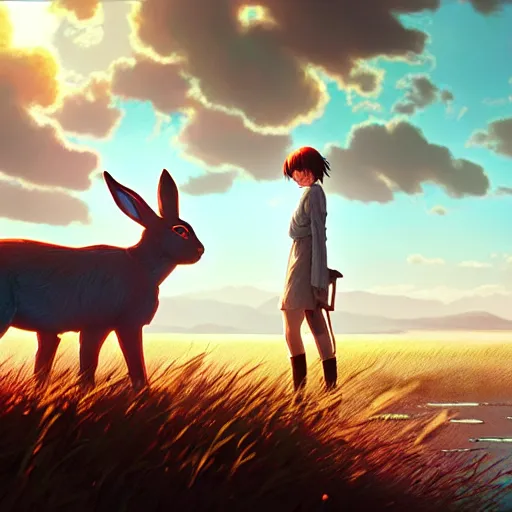 Image similar to watership down by sana takeda, nvidia rtx reflections, octane render 1 2 8 k resolution, extreme high intricate details, digital anime art by wlop, medium shot, mid - shot, composition by ilya kuvshinov, lighting by greg rutkowski