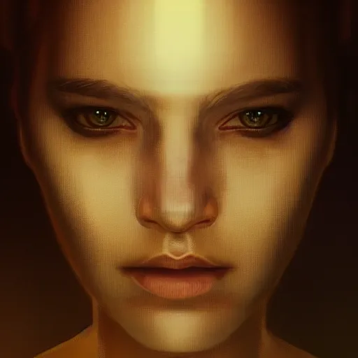 Image similar to Riveting female android portrait, atmospheric lighting, painted, intricate, volumetric lighting, beautiful, golden hour, sharp focus, ultra detailed, by Leesha Hannigan, Ross Tran, Thierry Doizon, Kai Carpenter, Ignacio Fernández Ríos