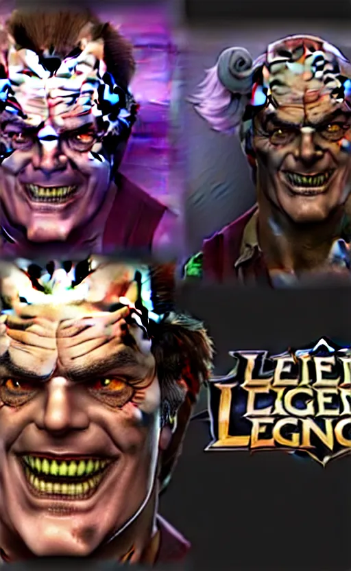 Image similar to Jack Nicholson as a character in the game League of Legends, with a background based on the game League of Legends, detailed face, old 3d graphics