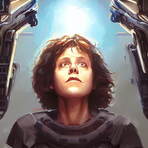 Prompt: ellen ripley from alien, game design fanart by concept artist gervasio canda, behance hd by jesper ejsing, by rhads, makoto shinkai and lois van baarle, ilya kuvshinov