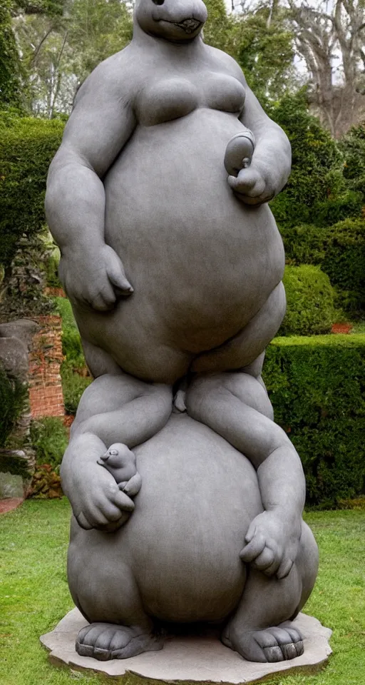 Image similar to big chungus statue by michelangelo buonarroti