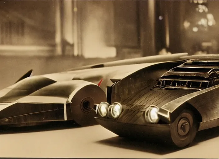 Prompt: vehicle from the 1932 science fiction film Blade Runner