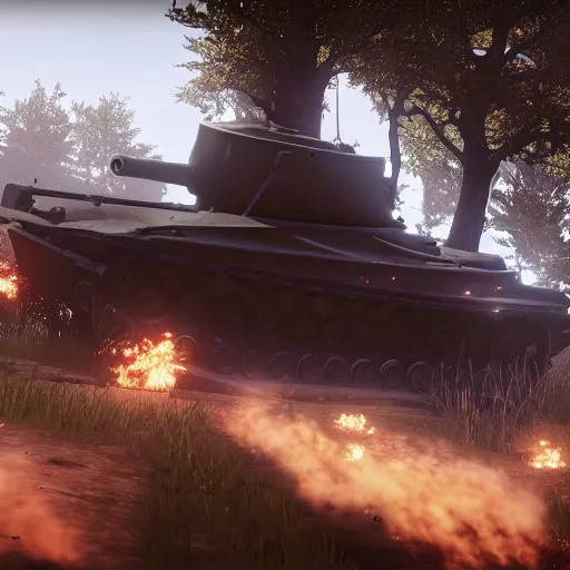 Image similar to Battlefield 1 screenshot, tanks