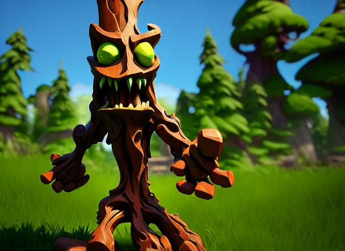 Image similar to wooden treant festeroot snarling head, stylized stl, 3 d render, activision blizzard style, hearthstone style, darksiders art style