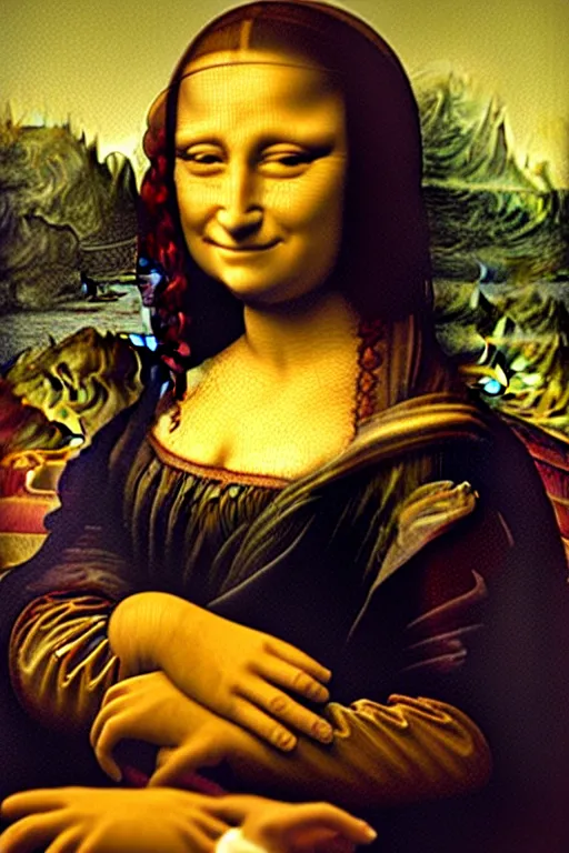 Image similar to Mona Lisa as Homer Simpson,