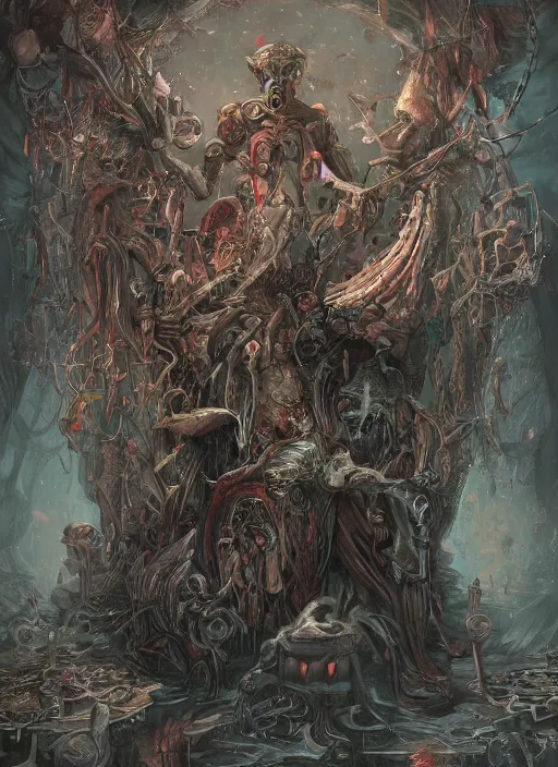 Image similar to fineart illustration of the necromancer, hyper detailed, fantasy surrealism, crisp