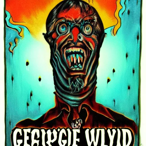 Image similar to george floyd went to hell, floyd scary art, hell style art, icon in color