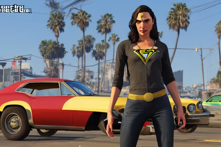 Image similar to gal gadot in gta 5, trending on artstation