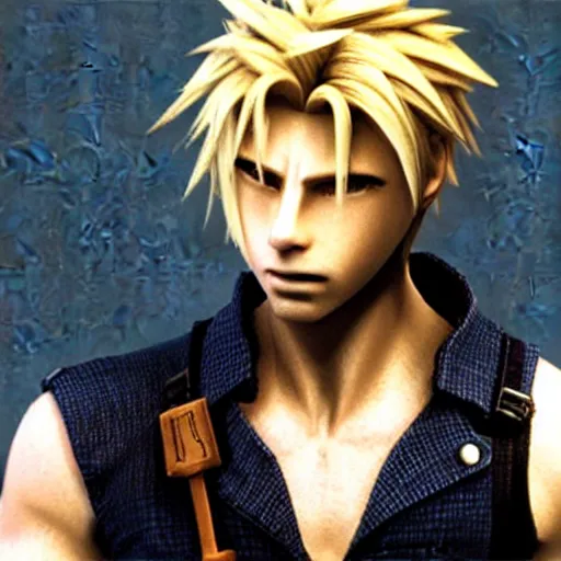 Prompt: cloud strife as guy pearce in the movie memento