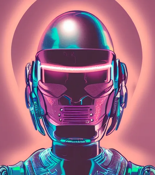 Image similar to cyborg woman with a hologram for a head, techwear, dead space, visible face, Industrial Scifi, detailed illustration, character portrait, by Martin Grip and Moebius