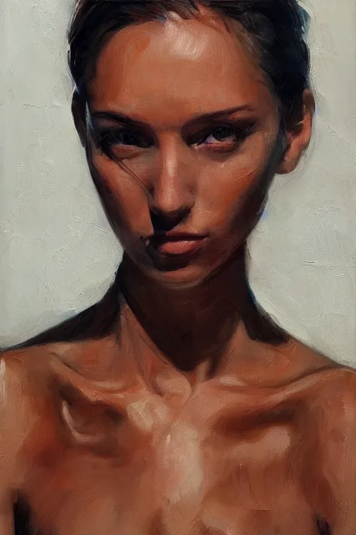 Image similar to beautiful clean oil painting portrait study by rafael albuquerque, detailed, stunning, realistic, skin color