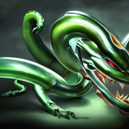 Image similar to hyperrealistic photo of rayquaza, character design, concept art, studio lighting, professional photography, cinematic