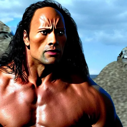 Image similar to dwayne johnson as klingon from startrek