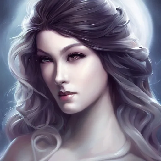 Image similar to painting of beautiful white owl in style of artgerm and charlie bowater, 8k, highly detailed