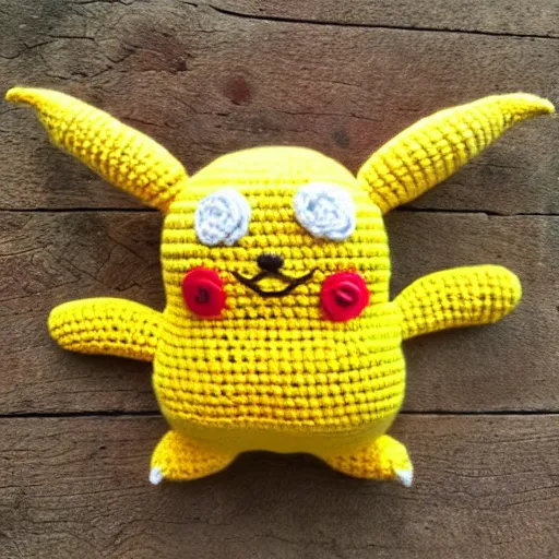 Prompt: crochet pikachu