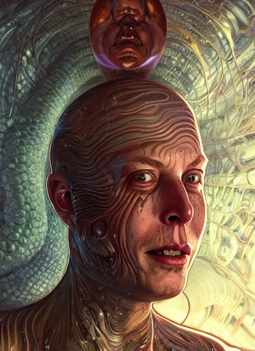 Prompt: elon musk as slimy mollusk character, drool, full length portrait, intricate, elegant, highly detailed, digital painting, artstation, concept art, wallpaper, smooth, sharp focus, illustration, art by h. r. giger and artgerm and greg rutkowski and alphonse mucha