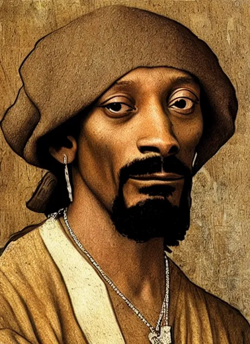 Image similar to a very high resolution image from a new movie, snoop dogg. drawn by leonardo da vinci. mountains, directed by wes anderson