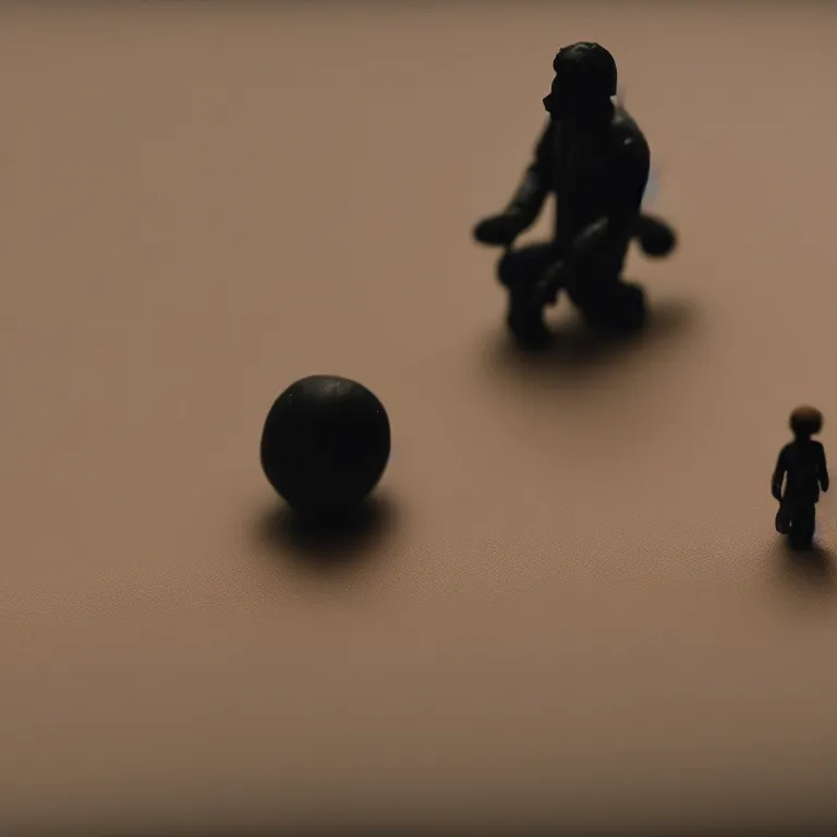 Image similar to a cinematic film still of a claymation stop motion film starring joe rogan, shallow depth of field, 8 0 mm, f 1. 8