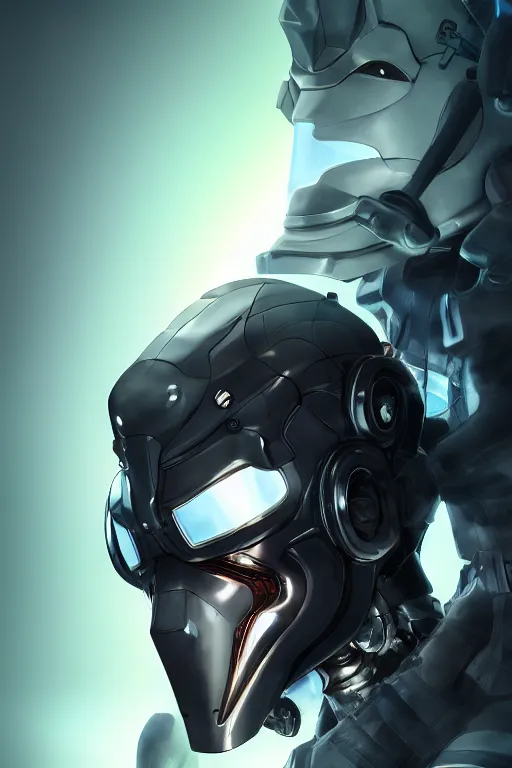 Image similar to cyber cyborg ninja mask helmet metal gear solid artic suit swat commando, global illumination ray tracing hdr fanart arstation by sung choi and eric pfeiffer and gabriel garza and casper konefal, a spectacular view cinematic rays of sunlight comic book illustration, by john kirby