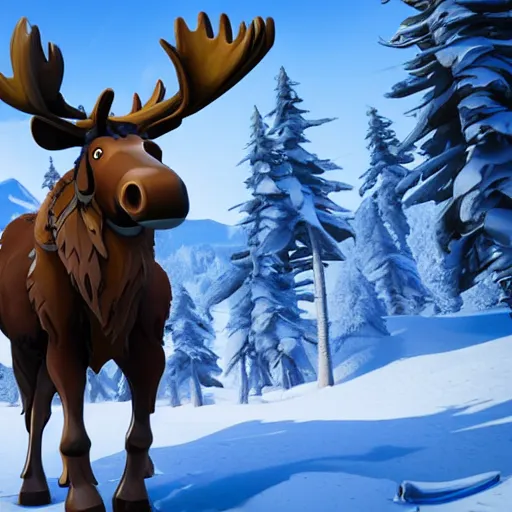 Image similar to a moose in Fortnite creative