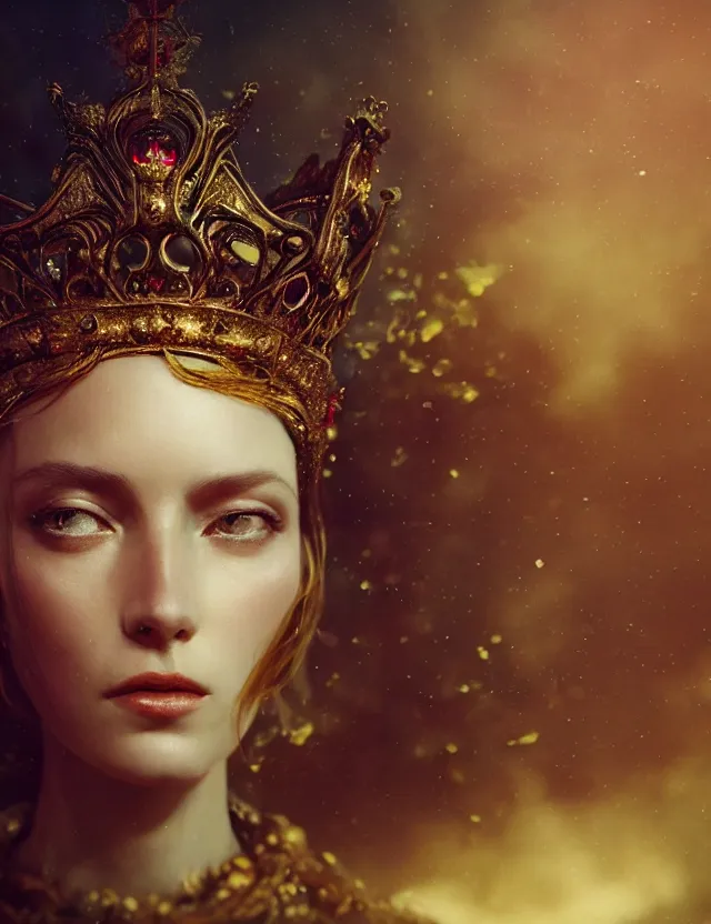 Image similar to blurred background. close-up portrait of a goddess in crown, by Anne Bachelier by Anka Zhuravleva, Anato Finnstark and Alena Aenami, Bruno Walpoth. unreal engine