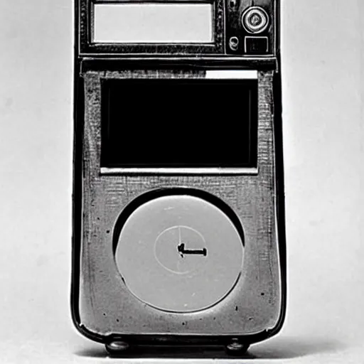 Image similar to a photo of an iPod portable radio, manufactured in the 1920s, 1925