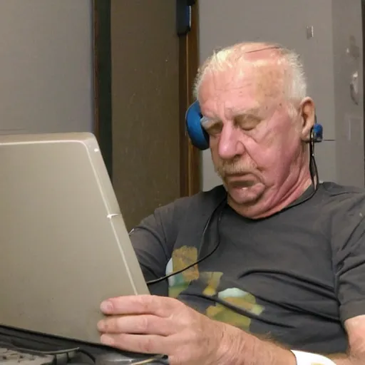 Image similar to old man playing csgo