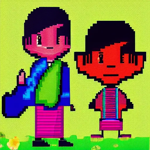 Image similar to sri lankan school kid, pixel art