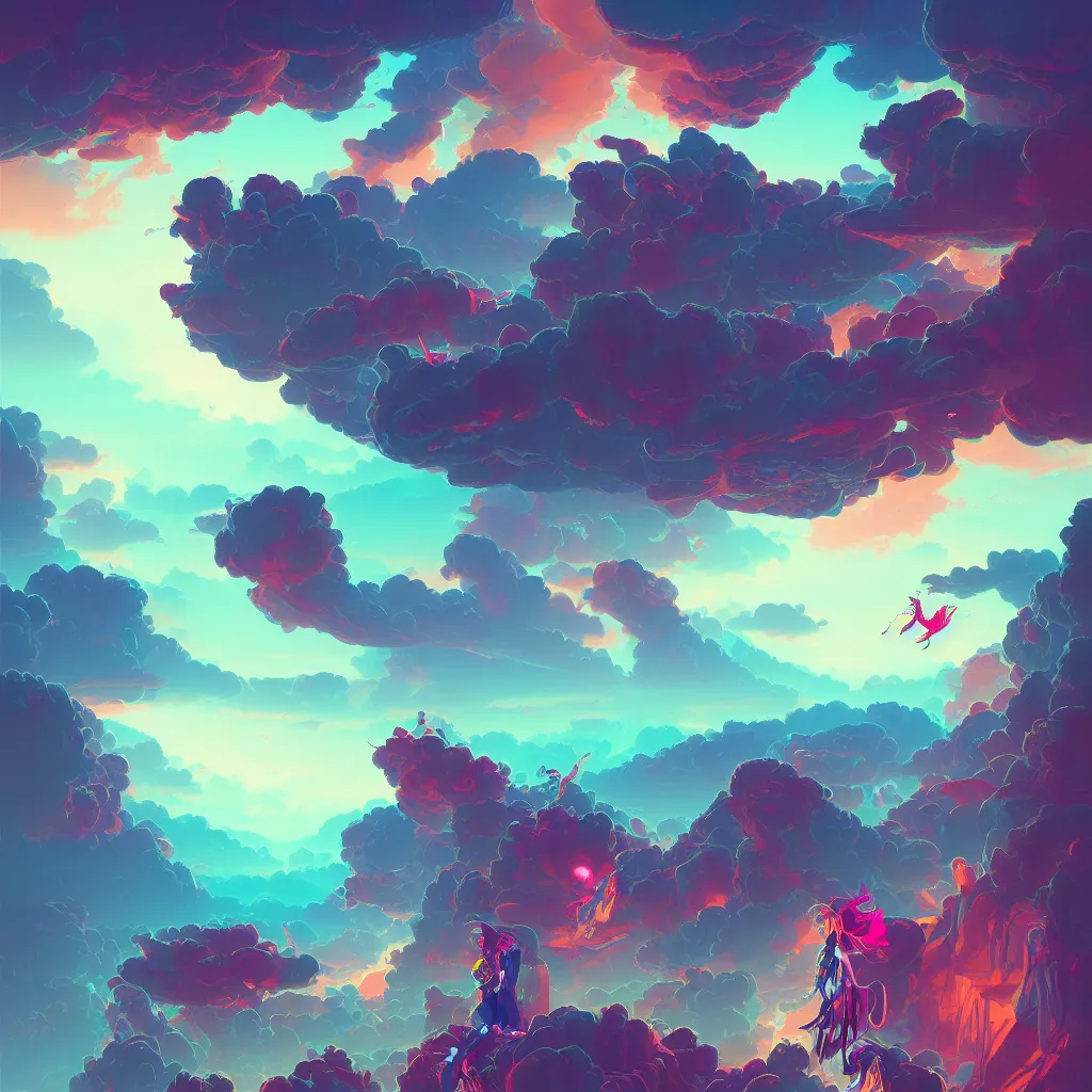 Image similar to a micro-service deployed to a datacenter, cloud, security, cyber, attack vector, trending on Artstation, painting by Jules Julien, Leslie David and Lisa Frank and Peter Mohrbacher and Alena Aenami and Dave LaChapelle muted colors with minimalism