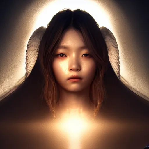 Image similar to portrait of an angel by tsuyoshi nagano, illustration, cinematic lighting, hyperdetailed, 8 k, face enhance, elegant, fantasy, frostbite 3 engine, cryengine, dof, trending on artstation, digital art, crepuscular ray