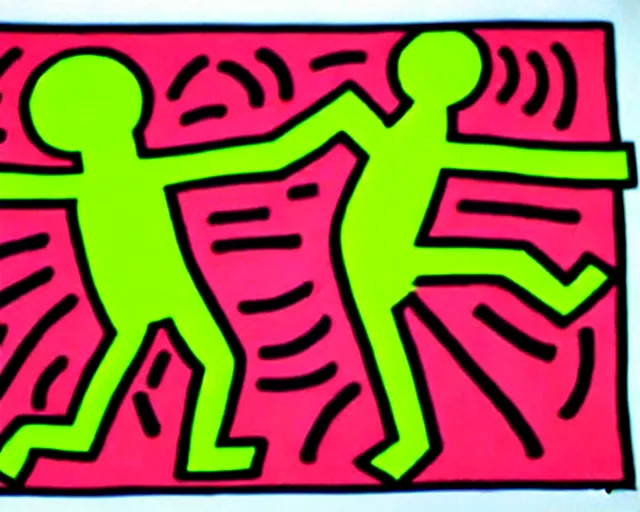 Image similar to artwork by keith haring