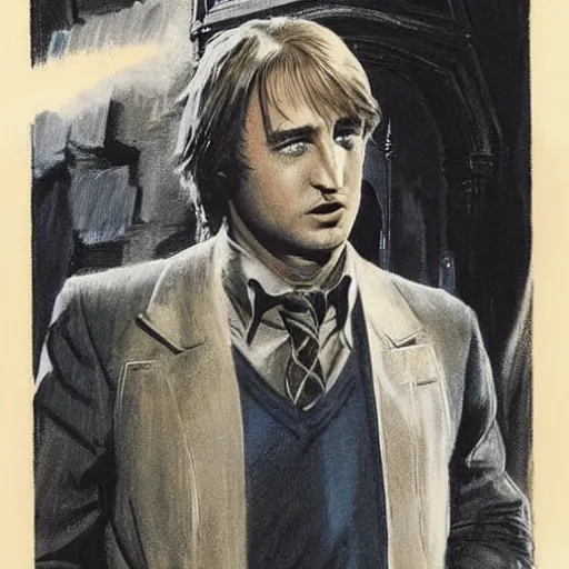 Image similar to owen wilson in the role of harry potter by frank frazetta