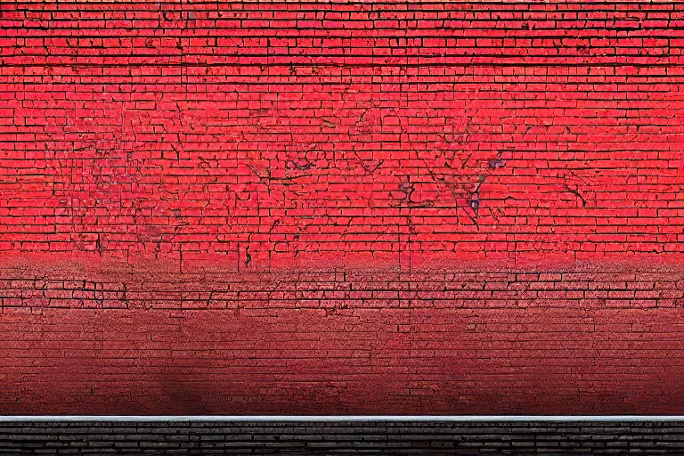 Prompt: abstract wall painting of nature landscape, red brick style, rule of thirds, shining, by adonna khare, by amir zand, by banksy, digital painting