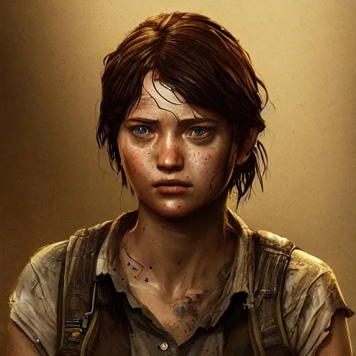 Image similar to abby from the last of us, character portrait, concept art, intricate details, highly detailed by greg rutkowski, michael whelan and gustave done