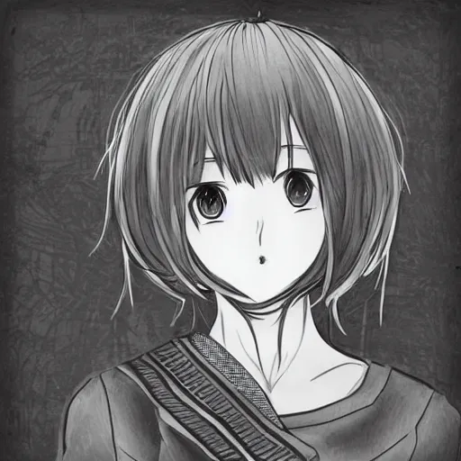 Prompt: manga style, black and white, intricate line art, portrait of a girl talking to comrade, shoulder eyes, soldier clothing, short hair, hair down, symmetrical facial features, round face, draw on paper, detailed drawing, by ito junji