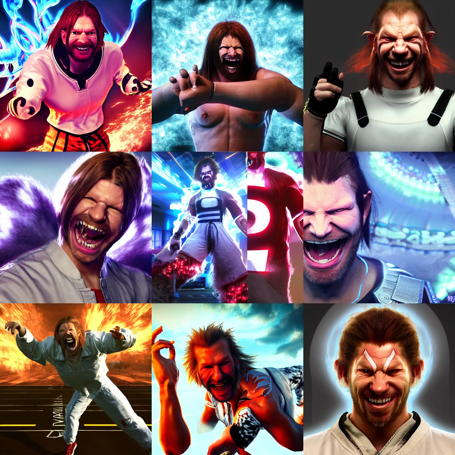 Prompt: hyper realistic Aphex twin as a tekken character, fully body, octane, unreal engine, 8k, trending on artstation