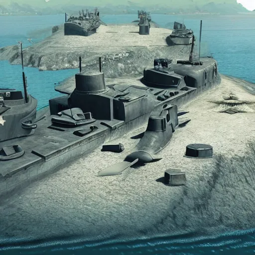 Image similar to ww 2 videogame, top - down!!! perspective, photorealism!! sub - pen level, submarine!!, bunker!!, round - based - tactics, best graphics, octane, redshift, ue 5, ultrarealism graphics