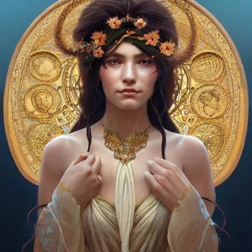 Image similar to perfectly-centered-Portrait of a Goddess, intricate, highly detailed, digital painting, artstation, concept art, smooth, sharp focus, illustration, Unreal Engine 5, 8K, art by artgerm and greg rutkowski and alphonse mucha