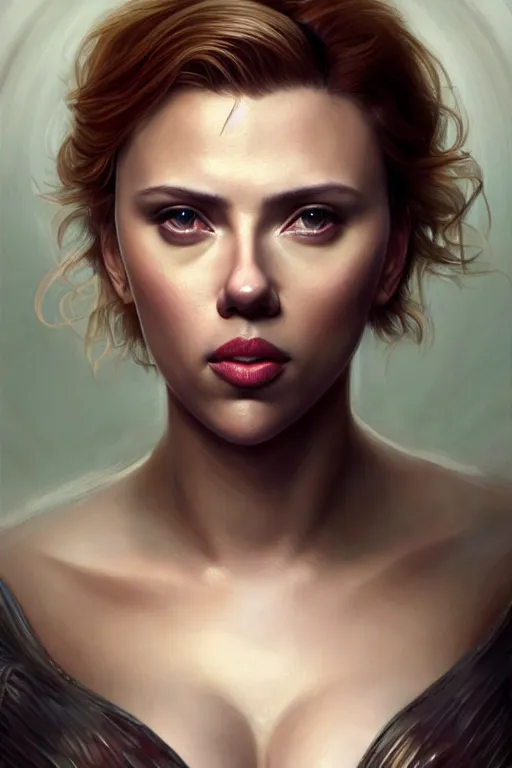 Prompt: Scarlett Johansson wearing the Outfit of GWYNEVERE, anatomy, only two hands, highly detailed, digital painting, artstation, concept art, smooth, sharp focus, illustration, Unreal Engine 5, 8K, art by art by artgerm and greg rutkowski and edgar maxence
