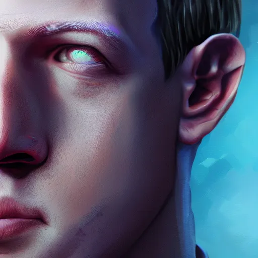 Image similar to mark zuckerberg Half lizard face , digital art , trending on artstation , matte painting , Hyperdetailed , CGSociety