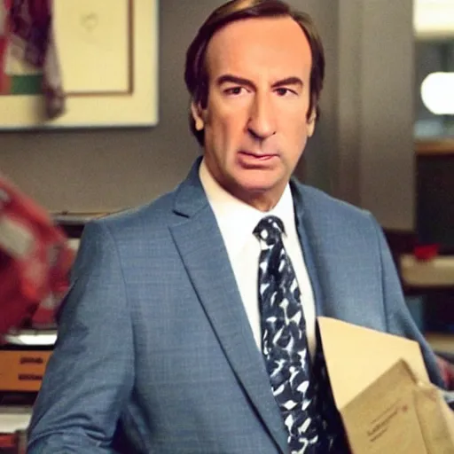Prompt: really blurry image of saul goodman