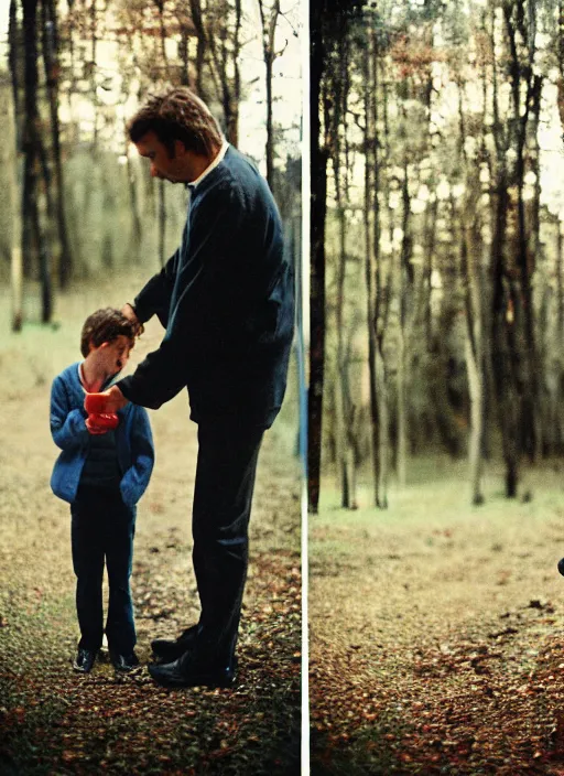 Image similar to kodak portra 4 0 0 photography, a father how meet her son for the last time, photorealistic cinematic light