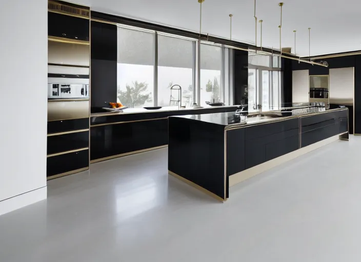 Image similar to a high end luxury kitchen designed by tomma abts, interior design magazine photography