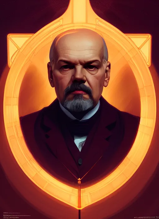 Image similar to symmetry!! portrait of lenin male, chemisty, sci - fi, glowing lights!! intricate, elegant, highly detailed, digital painting, artstation, concept art, smooth, sharp focus, illustration, art by artgerm and greg rutkowski and alphonse mucha, 8 k