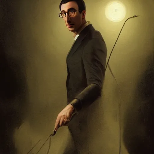 Prompt: painting of both john oliver and adam driver together, john oliver, adam driver, full body, elegant, beautiful, highly detailed, centered, dark, smokey, digital painting, concept art, smooth, sharp focus, illustration, deviant art, art by greg rutkowski, karol bak and peter mohrbacher