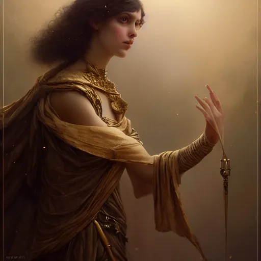 Image similar to priestess of the outer gods, studio light, photoreal, by jaime jones, tom bagshaw, lawrence alma - tadema, greg rutkowski, deviantart contest winner, fantasy art, daz 3 d, intricate, elegant, highly detailed, 8 k, digital painting, concept art, sharp focus, illustration, golden ratio, cosmic horror